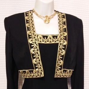 CLOSET CLOSING BLACK GOLD  2 PC BOLERO MAXI DRESS